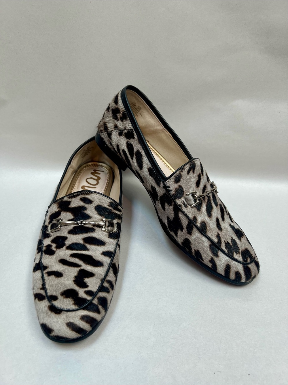 Sam Edelman Loraine Bit Loafer Leopard Print Calf Hair Women's Size 6.5 EU 36.5